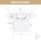 30 Pack 15 Pair White Cabinet Hinges, 1/2" Overlay Semi-Concealed Hinges - color: White, size: 1/2" Overlay