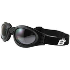 Birdz Eyewear Parrot Folding Padded Motorcycle Goggles Black Frame with Smoke Lens for Men & Women