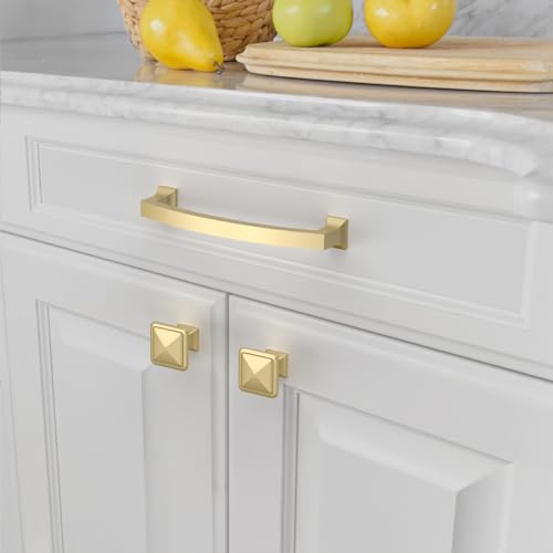 Amerdeco 10 Pack Brushed Gold Cabinet Pulls 6.3" - color: Brushed Gold, size: 6.3" hole center