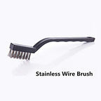 YiwerDer 9PCS MINI Wire Brushes, Stainless Steel Brush Set, Curved Handle Scratch Toothbrush, Cleaning Welding Slag and Rust - style: 9Pcs Mini Stainless steel Brushes