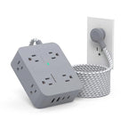 HANYCONY 6Ft Surge Protector Power Strip USB C, 1080J, 8 Outlet Extender - color: Gray, size: 6ft