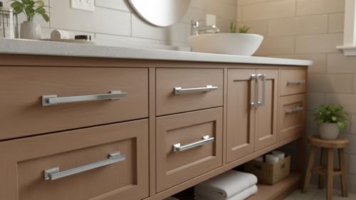 Alzassbg Polished Chrome Cabinet Pulls and Handles 10 Pack, AL3061CP - color: Polished Chrome, size: 5" Hole Center