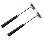 Dual Head Small Hammer, 7 Inches, Plastic Head and Metal Head, Black Plastic Grip, Double face Jewelry Mallet, Mini Hammer for Watch, Tuning, Woodworking, Toys, DIY, Leather, Instruments - style: 18CM -BLACK HANDLE-2PACKS