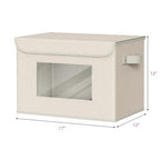 Univivi Collapsible Stackable Storage Bins with Lids, 4 Pack, Beige - color: Beige
