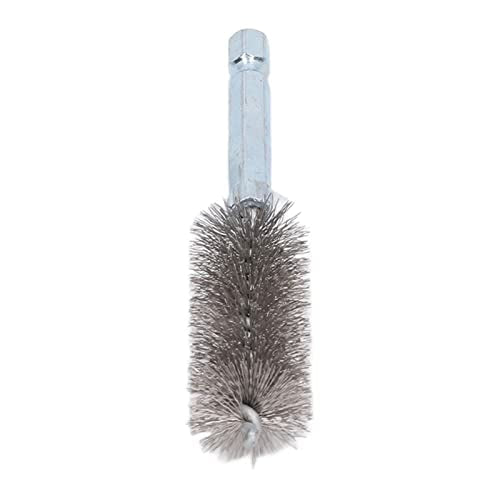 Walfront 6PCS Hole Cleaning Brushes Bore Brush Twisted Wire Cleaning Brush Power Drill Wire Brush 1/4in Hex Shank Steel Wire Silver - size: Steel Wire (Silver)