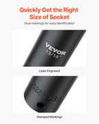 VEVOR Impact Socket Set, 1/2" 19 Piece Impact Sockets, Deep Socket, 6-Point Sockets, 1/2 Inches Drive Socket Set Impact 3/8 inch - 1-1/2 inch, Cr-V Rugged Construction, with a Storage Cage - size: 1/2" 19 PCS