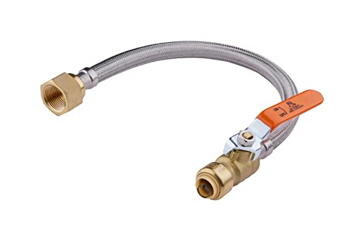 1piece EFIELD 18"L 3/4"Push-fit Valve Flexible Water Heater Connector - size: 18 Inch, style: 3/4''x3/4''