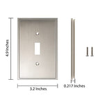 Henne Bery Soft Modern Decorative Wall Plate Switch Plate Outlet Cover (Single Toggle 3PK, Satin Nickel) - style: Single Toggle 3PK
