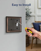 Switch Plates Outlet Covers, 1-Pack Metal Wall Plate, Aged Bronze - color: Aged Bronze, size: 1 Toggle/1 Blank 1PK