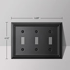 DEWENWILS Triple Toggle Wallplates, Black Light Switch Covers - color: Black, size: 2 Toggle 2PK
