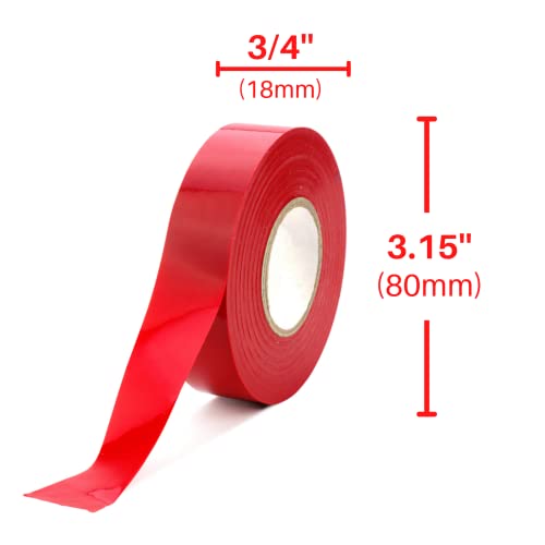 Xtricity Vinyl Red Electrical Tape 3/4" x66 Ft for Electrical Insulation - color: Red, size: 2 Pack