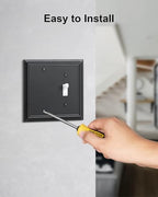 2-Pack Natural Bamboo Fiber Combo Blank/Toggle Light Switch Cover Plate - color: Matte Black, size: 1 Blank/1 Toggle 2PK