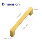 Ravinte Brushed Brass Solid Pulls Cabinet Handles 3-1/2 Inch 5 Pack - size: 3-1/2 Inch Hole Center
