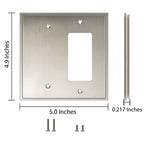 Henne Bery Soft Modern Decorative Wall Plate Switch Plate Outlet Cover (Blank/Decorator, Satin Nickel) - style: Blank/Decorator