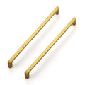 Ravinte Brushed Brass Solid Pulls Cabinet Handles 10 Inch 5 Pack - size: 10 Inch Hole Center