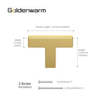 Goldenwarm 25 Pack Cabinet Knobs Gold Drawer Knobs - color: Gold, size: Single Hole Knob