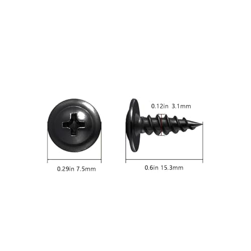 Wensilon（700 pcs）#4×1/2" Phillips Truss Head Wood Screws Black Galvanizing Quick Metal Self Tapping. - color: Black, size: #4×1/2"