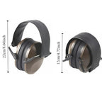 Foldable Safety Earmuffs with Noise Reduction–Adjustable Headband for Travel & Work, Hearing Protection for Men&Women