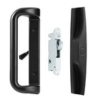 House Guard Sliding Patio Door Handle Set, Mortise Lock, 3-15/16", Black - color: Black