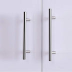 Probrico 30 Pack|3.5 inch Drawer Pulls Stainless Steel, Modern Polished Chrome Cabinet Pull, Round T bar Handles Dresser Drawer knobs, Kitchen Cabinet Knobs Hardware, 6 inch Overall Length - color: Polished Chrome, size: hole center 3-1/2"