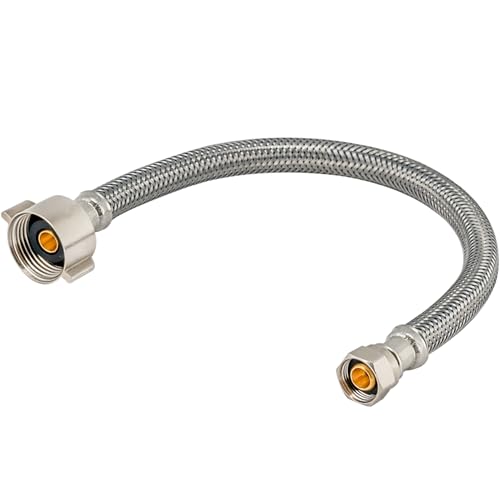 Eastman 12 Inch Flexible Toilet Connector, 7/8 Inch Ballcock x 3/8 Inch Compression, Stainless Steel Braided Hose, 48088 - size: 12 in. L x 7/8 in. B/C x 3/8 in. Comp