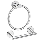 FORIOUS Toilet Paper Holder and Towel Ring Set, Bathroom Accessories Set - color: Chrome
