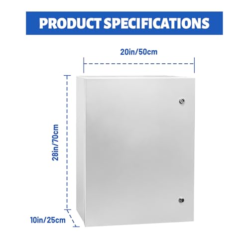 Outdoor Electrical Box 28x20x10 NEMA 4X IP66 Waterproof Box - size: 28 x 20 x 10''