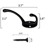 IBosins 30 Pack Heavy Duty Utility Black Dual Coat Hooks for Coat, Bag, Hat - color: 30 Pcs Black
