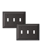 DEWENWILS Aged Bronze Light Switch Cover, Tripple Toggle Switch Wall Plates - color: Aged Bronze, size: 3 Toggle 2PK