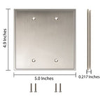 Henne Bery Soft Modern Decorative Wall Plate Switch Plate Outlet Cover (Double Blank, Satin Nickel) - style: Double Blank