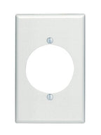 Leviton Power Outlet Wallplate, 2.147 Inch Diameter Hole, 1-Gang, Midway Size, 80528-W, White - color: White