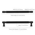 Asidrama 10 Pack 7.5 Inch(192mm) Matte Black Cabinet Pulls Knurled Kitchen Cabinet Handles, Cabinet Pulls Kitchen Cabinet Hardware for Cupboard Drawer Pulls - color: Matte Black, size: 7.5" Hole Center, style: 10 Pack
