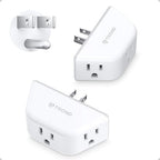 TROND Multi Plug Outlet Extender 2 Pack, Outlet Splitter for Bathroom - color: White, size: 3AC-3 Prong Plug, 2 Pack