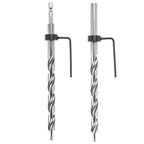 QWORK 4 Pieces 3/8 Inch Pocket Hole Drill Bit Set, 1/4 Hex & Round Shank with Depth Stop Collar for Manual Pocket Hole Guide Jig Master System