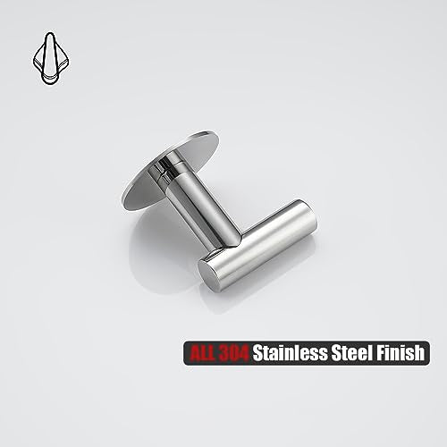 JQK Self Adhesive Towel Hook Chrome, No Drill Stick on Coat Robe Clothes Wall Hook for Bathroom Kitchen Garage 4 Pack, 304 Stainless Steel Polished Steel, ATH110-CH-P4 - color: Polished Steel, size: 4 Pack