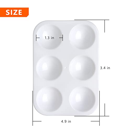 Tamaki 8 PCS Plastic Paint Tray Palettes, White - color: 8 Pcs