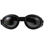 Birdz Eyewear Parrot Folding Padded Motorcycle Goggles Black Frame with Smoke Lens for Men & Women