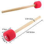 Jiozermi 2 Pcs Drum Mallet, Red, 12.8 Inches for Drums Snare Drums - color: Red