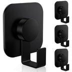 Aikzik 4 Pack Large Heavy Duty Wall Hooks - 26lb Max, Stainless Steel Adhesive Towel Hooks for Hanging Coat, Towel, Robe, Keys, Sticky Shower Hook for Door, Home, Bathroom, Kitchen, Office- Black - color: Black