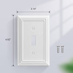 DEWENWILS Toggle Wallplate, Metal Light Switch Covers with White Finish - color: White, size: 1 Toggle 4PK