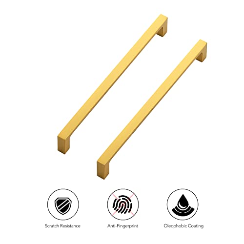 Ravinte Brushed Brass Solid Pulls Cabinet Handles 7-1/2 Inch 5 Pack - size: 7-1/2 Inch Hole Center