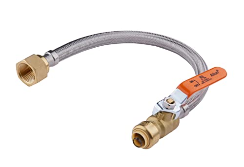 1piece EFIELD 24"L 3/4"Push-fit Valve Flexible Water Heater Connector - size: 24 Inch, style: 3/4''x3/4''