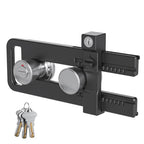 AST French Door Lock for Double Doors, Adjustable, 3 Brass Keys, Key Alike - style: Matte Black with Keyed Alike