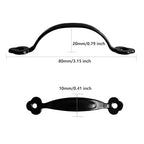 Septe Rustic Door Handles,Pull Handles for cabinets and Drawers,Black 3 Inch Length,with Screws,12Pcs - size: 3 Inch