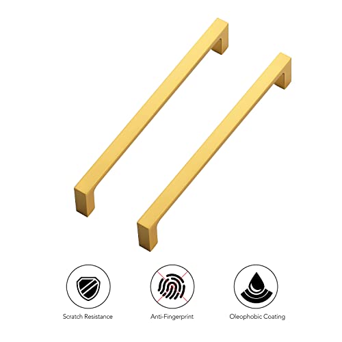 Ravinte Brushed Brass Solid Pulls Cabinet Handles 6-1/4 Inch 5 Pack - size: 6-1/4 Inch Hole Center