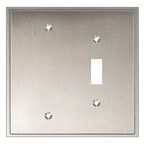 Henne Bery Soft Modern Decorative Wall Plate Switch Plate Outlet Cover (Blank/Toggle, Satin Nickel) - style: Blank/Toggle