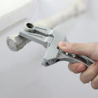 Arc Short Handle Large Opening Bath Wrench, Detachable Plumbing Pipe Adjustable Spanner, Multi-Function Socket and Pipe Wrench Tool, Grey - color: Gray