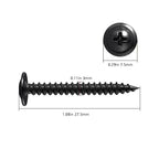 Wensilon（400 pcs）#4×1" Phillips Truss Head Wood Screws Black Galvanizing Quick Metal Self Tapping. - color: Black, size: #4×1"