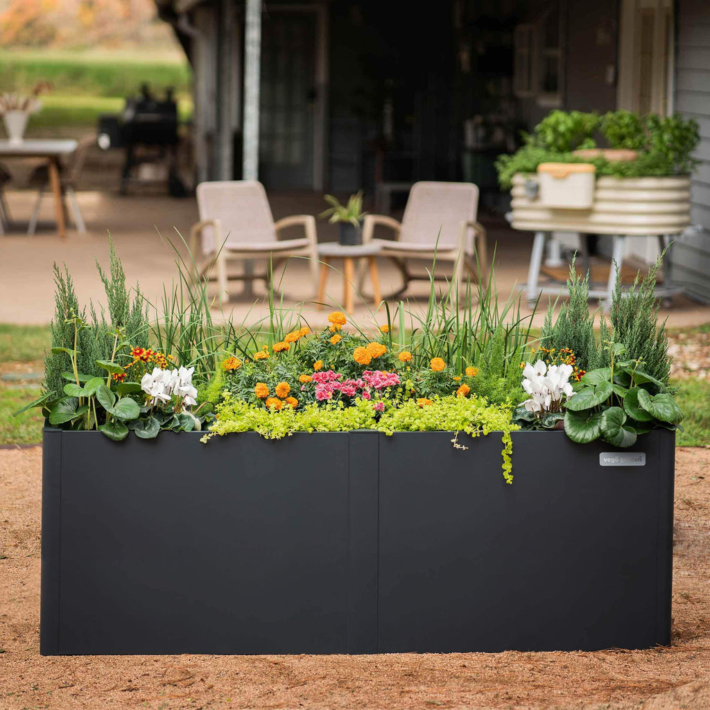 32" Extra Tall Modern Pro 42" x 83" Metal Raised Garden Bed - With Intermediate Floor