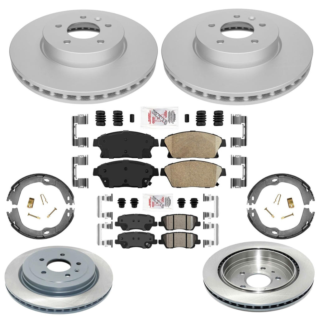 Coated Disc Brake Rotors Brake Pads for Cadillac ATS Single Piston Caliper 13-19
